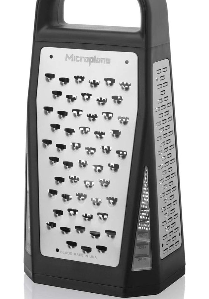 Microplane Elite Five Blade Box Grater with Measuring Cup - Image 1